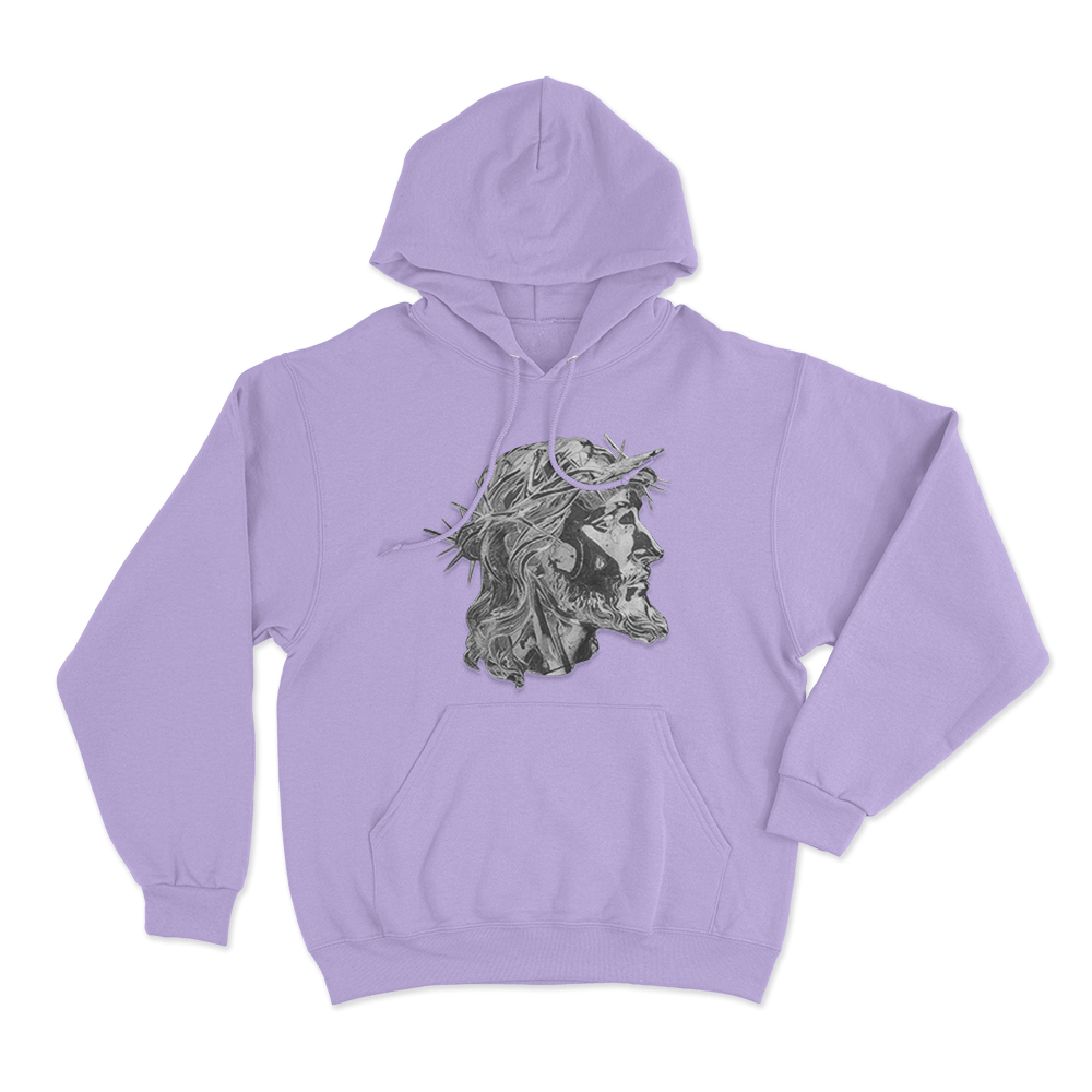 Jesus with crown of thorns Hoodie Purple Jesus with crown of thorns Hoodie Purple
