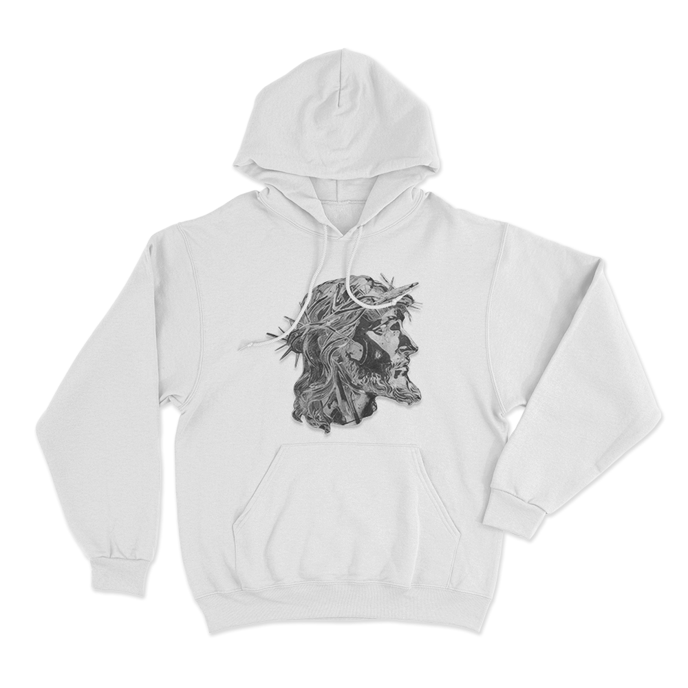 Jesus with crown of thorns Hoodie White Jesus with crown of thorns Hoodie White
