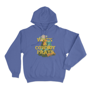 Praying Cowboy Hoodie Blue